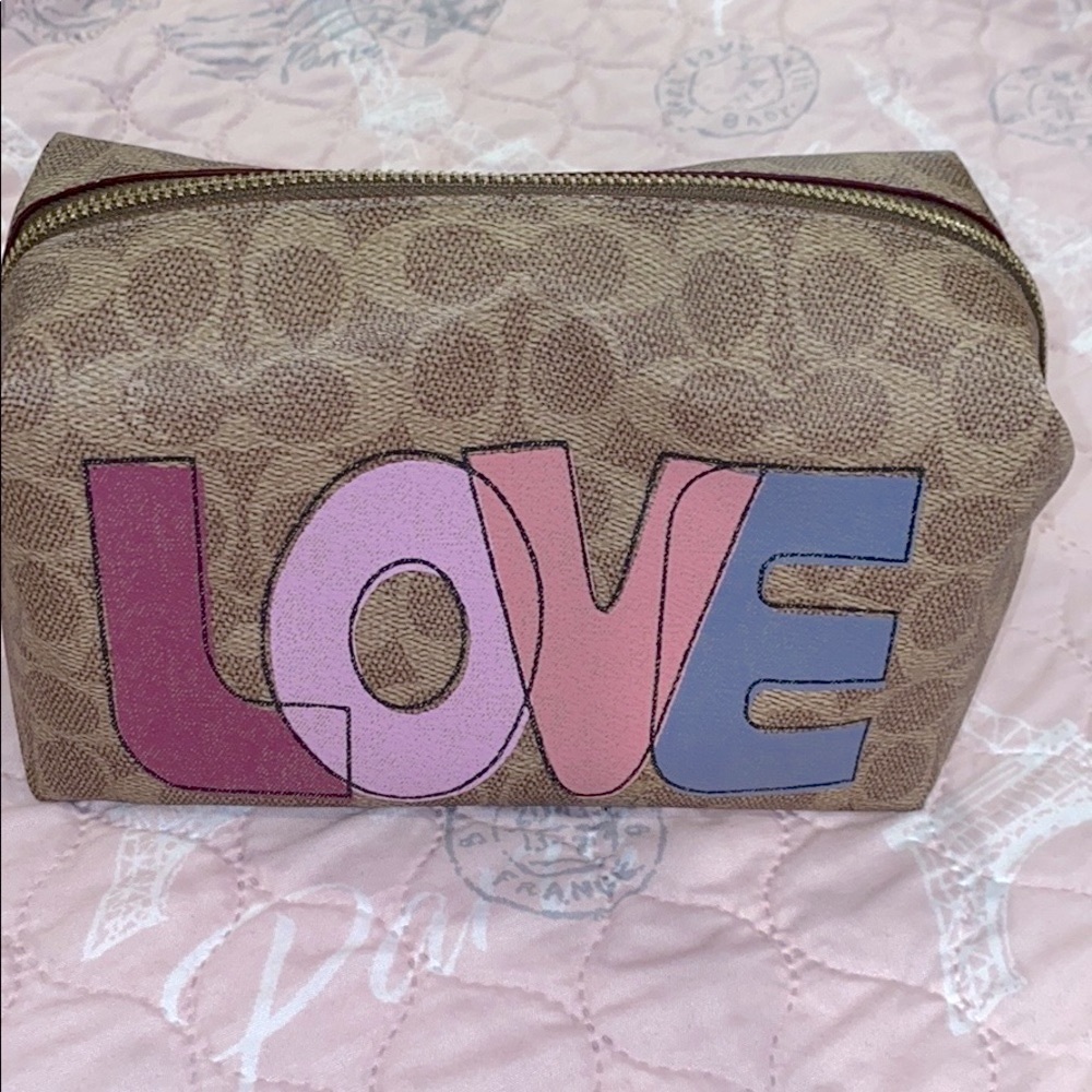 Coach love cosmetic bag